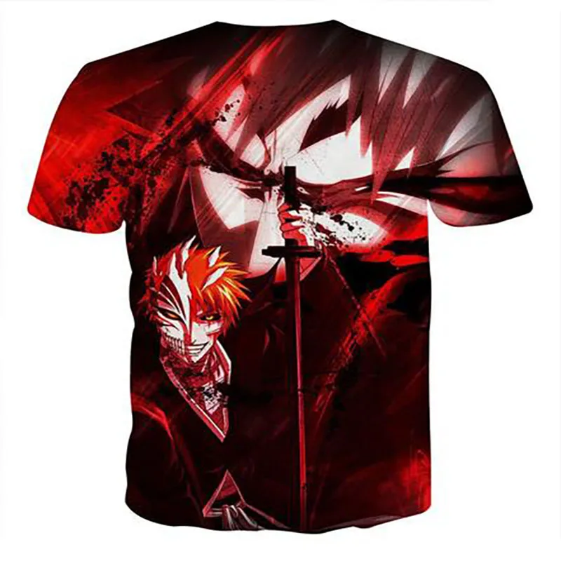 Футболки Bleach Мужская 3D футболка с аниме летние футболки Повседневная футболка мужская повседневная футболка с коротким рукавом для костюмированной вечеринки, крутые футболки для мальчиков и девочек