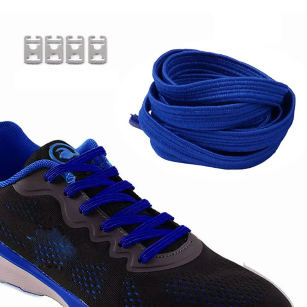 dark blue 1 пара 100 см растягивающиеся без галстука ленивые кроссовки со шнурками эластичные нейлоновые туфли кружевные модные спортивные шнурки для обуви веревка - Цвет: dark blue