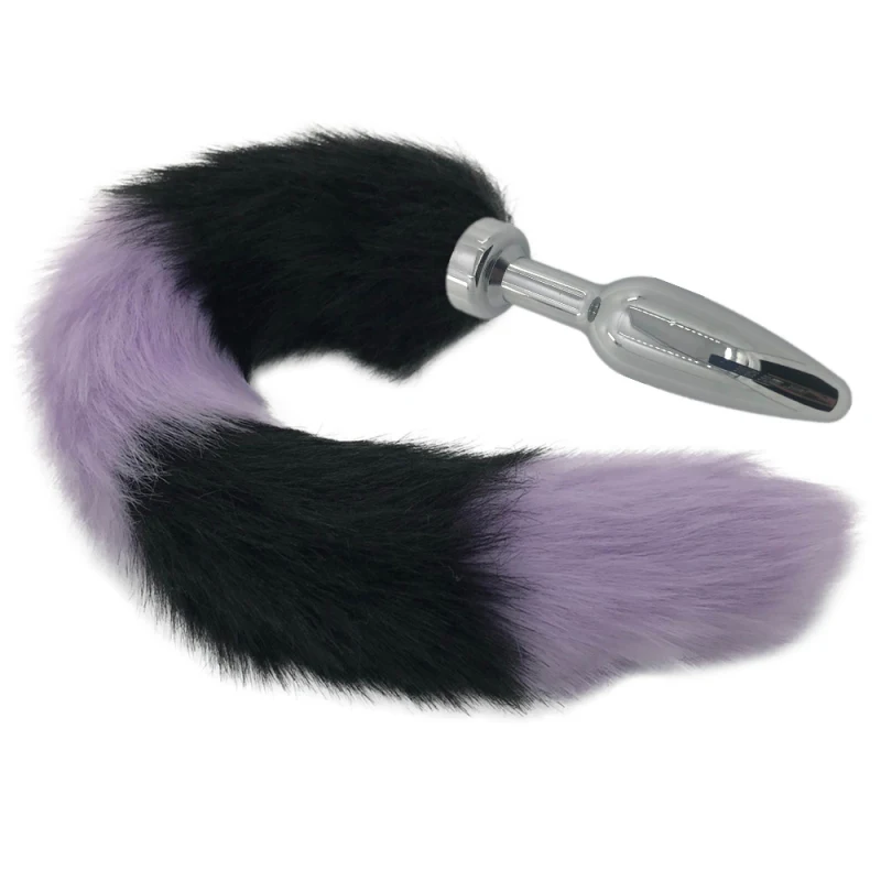 2 размера Анальная пробка мягкий лисий хвост из нержавеющей стали бусины