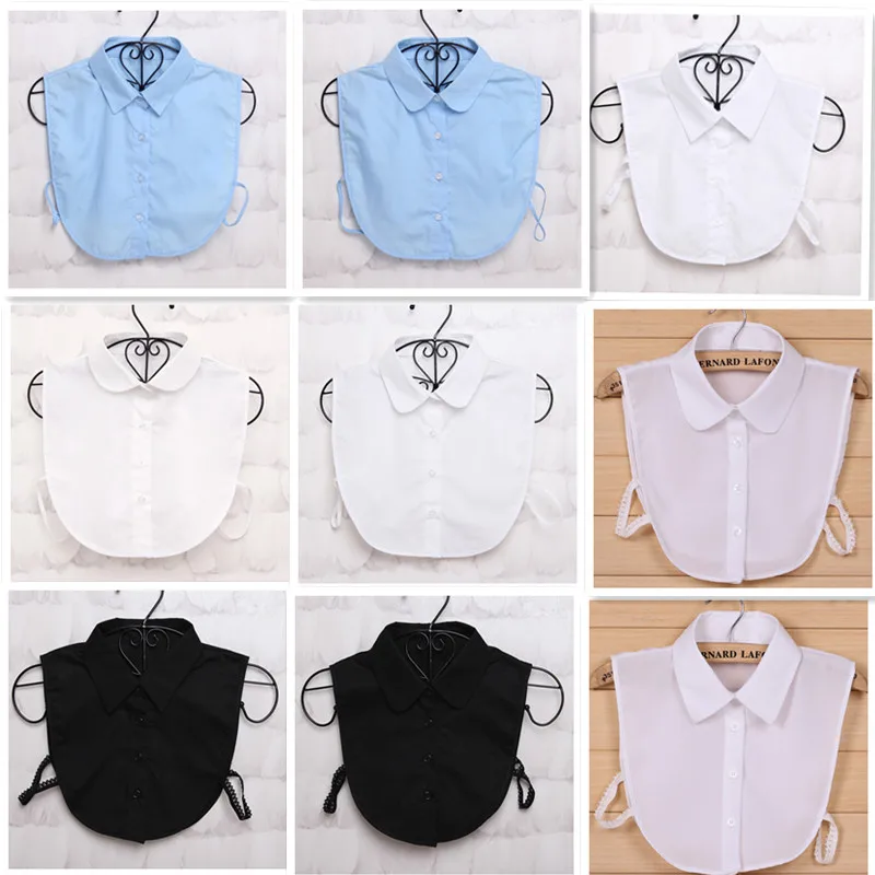 solid color fake collar women Detachable white half shirt Collar False Lapels Top gift Clothes Accessory neckwear |