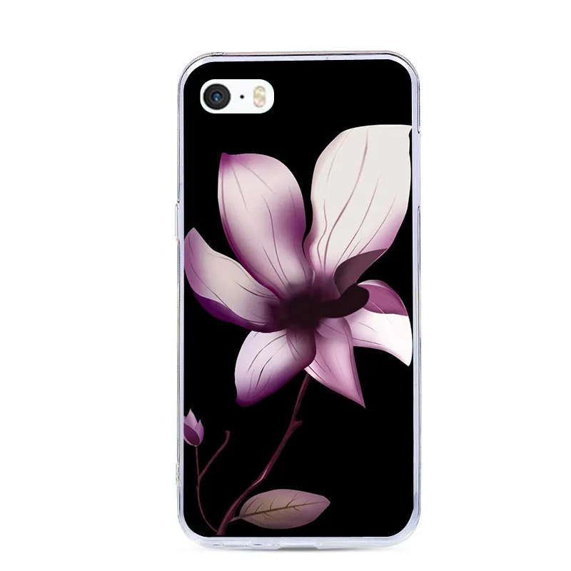 Flower Painted Cover Phone Case For iPhone 8 Plus 7 6 S 6Plus X 10 4 4S 5 5C 5S SE XR XS MAX Soft TPU Animals Pattern Shell |