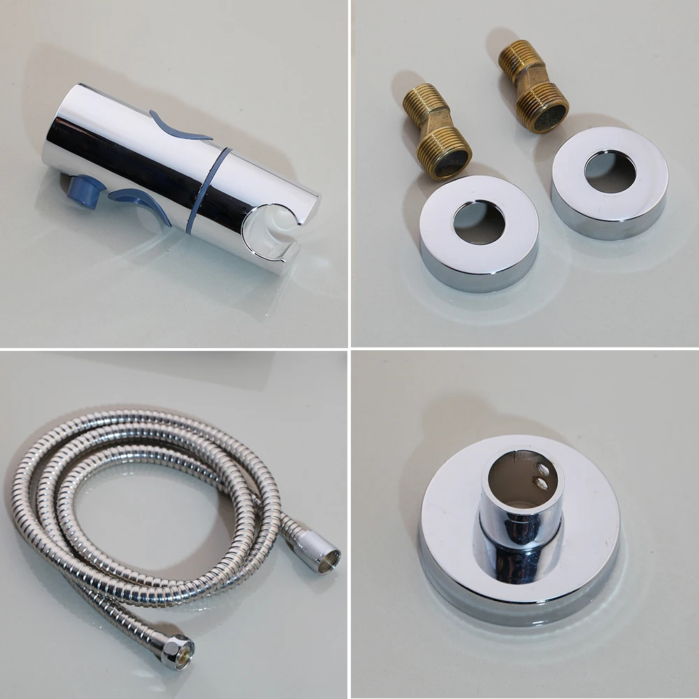 yanksmart luxury chrome polished rainfall wall mounted bathroom shower faucet set adjust height handle shower mixer water tap free global shipping