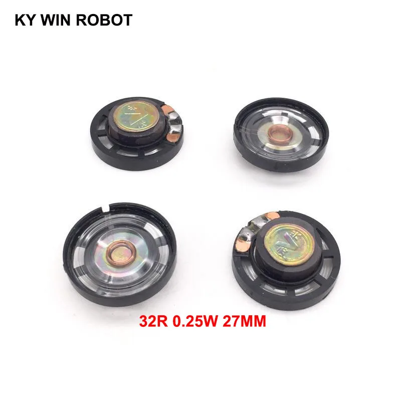 5pcs/lot New Ultra-thin speaker Doorbell horn Toy-car horn 32 ohms 0.25 watt 0.25W 32R speaker Diameter 27MM 2.7CM thickness 9MM