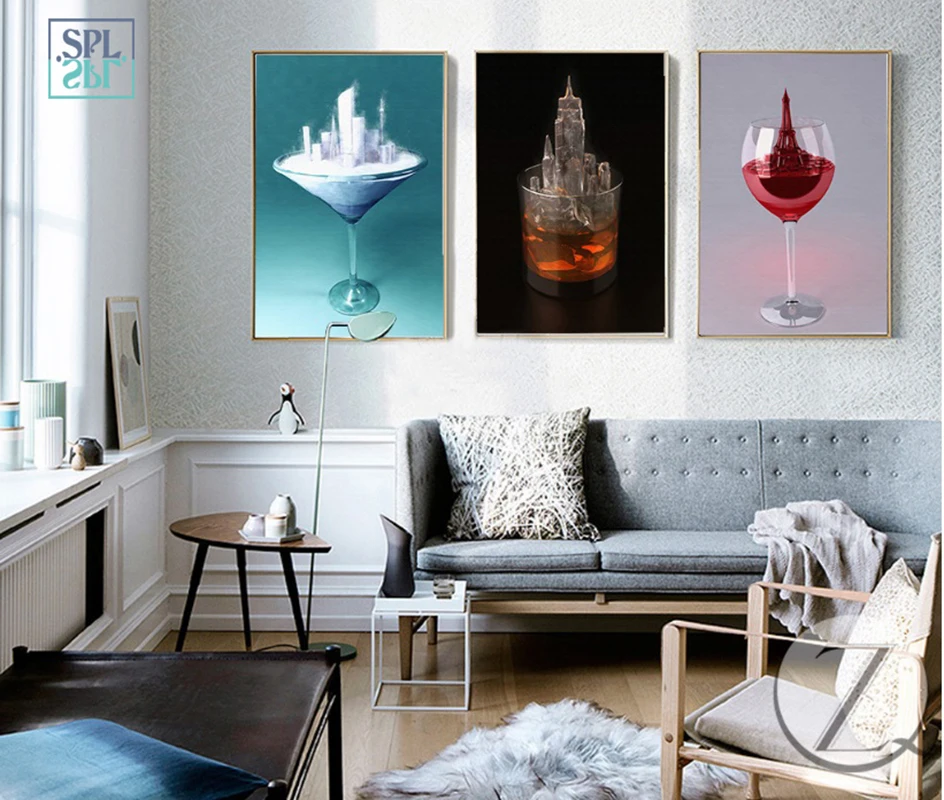 

Creative Glass Building Abstract Artwork Canvas Painting Bedroom Decoration Wall Picture Posters and Prints for Kids Room Decor