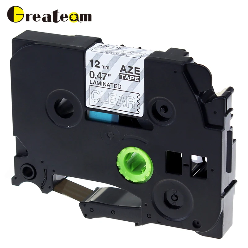 Greateam 1 шт. TZe135 совместимый для P-Touch Brother лейбл скотч TZe-135 TZ-135 TZ135 белый на прозрачной