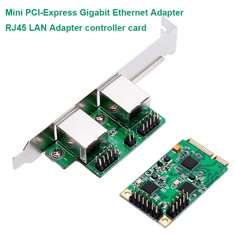 Материнская плата Gigabit Ethernet Mini PCI-Express 2 порта гигабитная ethernet-контроллер карта RJ45