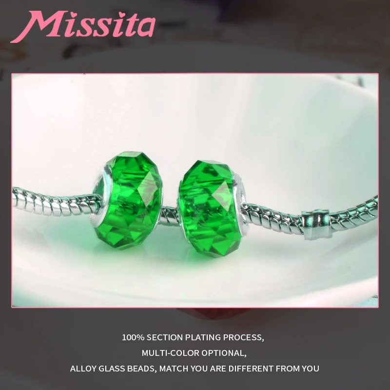 MISSITA, женские бусины из муранского стекла, подходят для браслетов Pandora, Подвески для изготовления украшений, DIY, модные ювелирные изделия, аксессуары