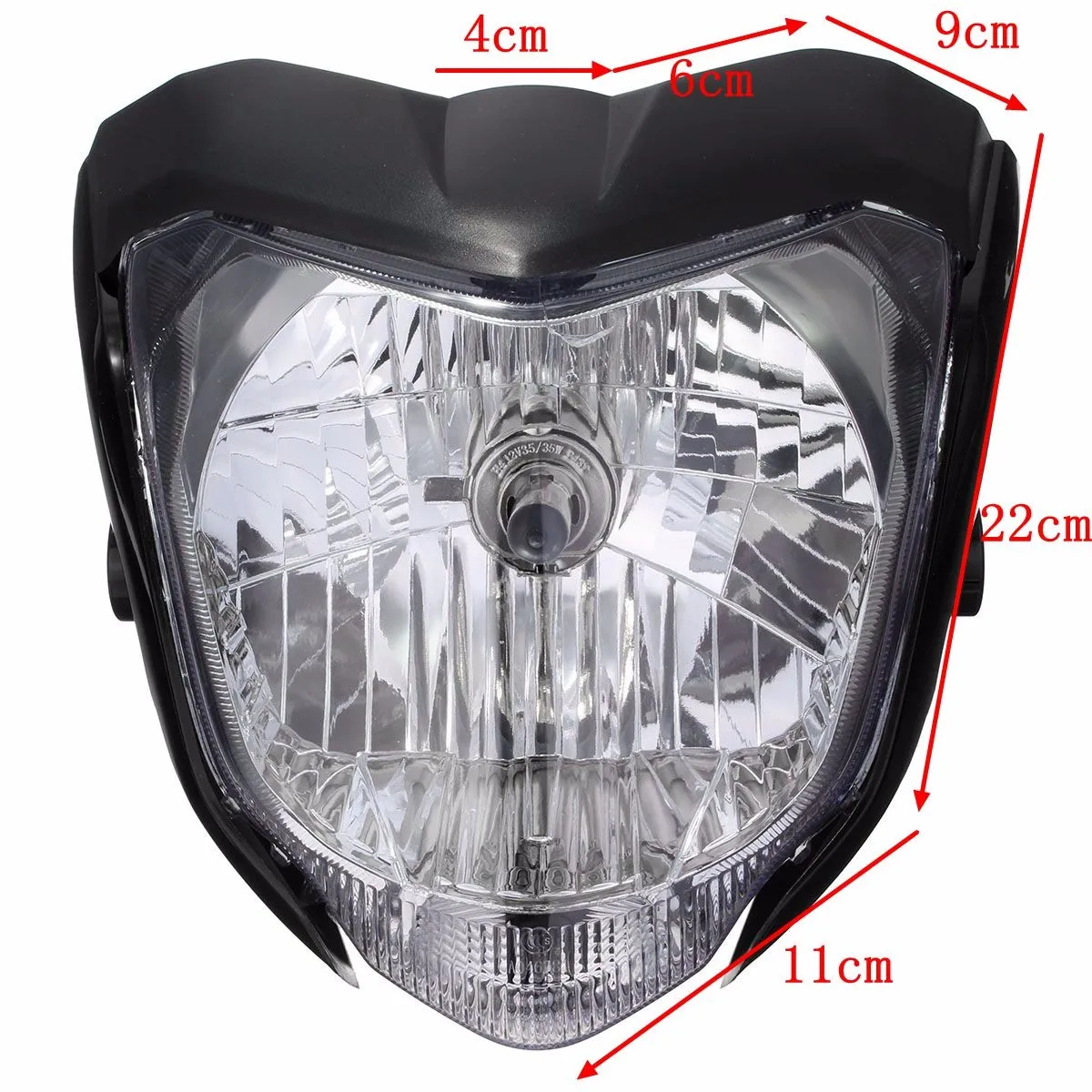 1 шт. мотоциклетная фара с кронштейн для ламп, пригодный для Yamaha FZ16/YS150/FZER150 ABS пластиковая фара в сборе
