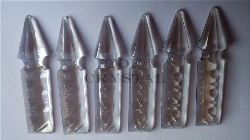 

100Pcs Clear Glass Crystal Long Spear Prism Chandelier Parts 76mm Free Shipping