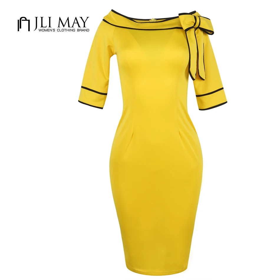 JLI MAY сексуальное офисное облегающее платье миди женское с вырезом лодочкой и