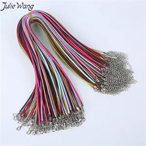 Julie Wang 10  упак. черный смешанный красочный шнур с удлинителем звеньев цепи Омаров застежки звенья DIY ювелирных изделий ожерелье находки 45 + 5 см