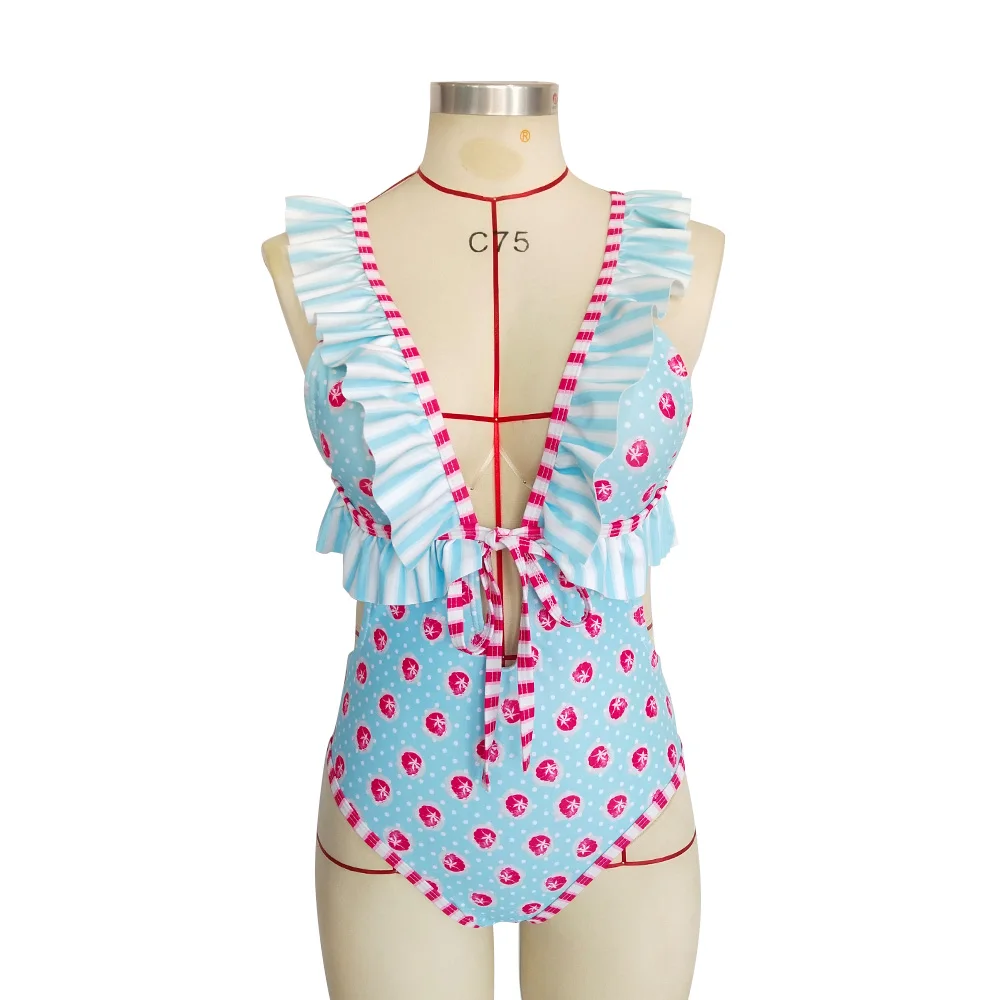 2018 г. пикантные бикини цельный Для женщин купальники Цветочный принт Купальник