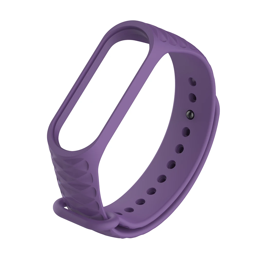 Фиолетовый Умный ремешок для часов на замену наручный ремешок для Xiao-Mi Band 3/4 Универсальный ТПУ ремешок на запястье ремни - Цвет: Фиолетовый