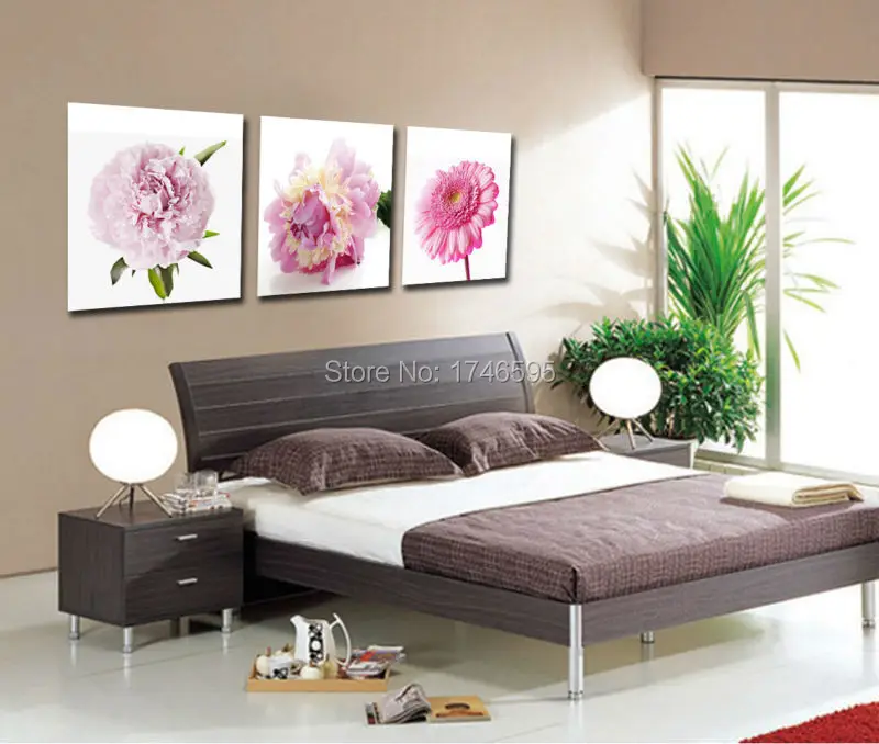 

Big 3pcs home wall art decoration canvas Wall Art picture for living room dining room wall decor printed purple flowers Painting