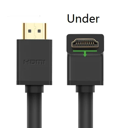 UGreen hdmi кабель 90 градусов угол изгиба skyworth hisense hd кабель для передачи данных телеприставка подключение ТВ 1 м 3 - Цвет: Under