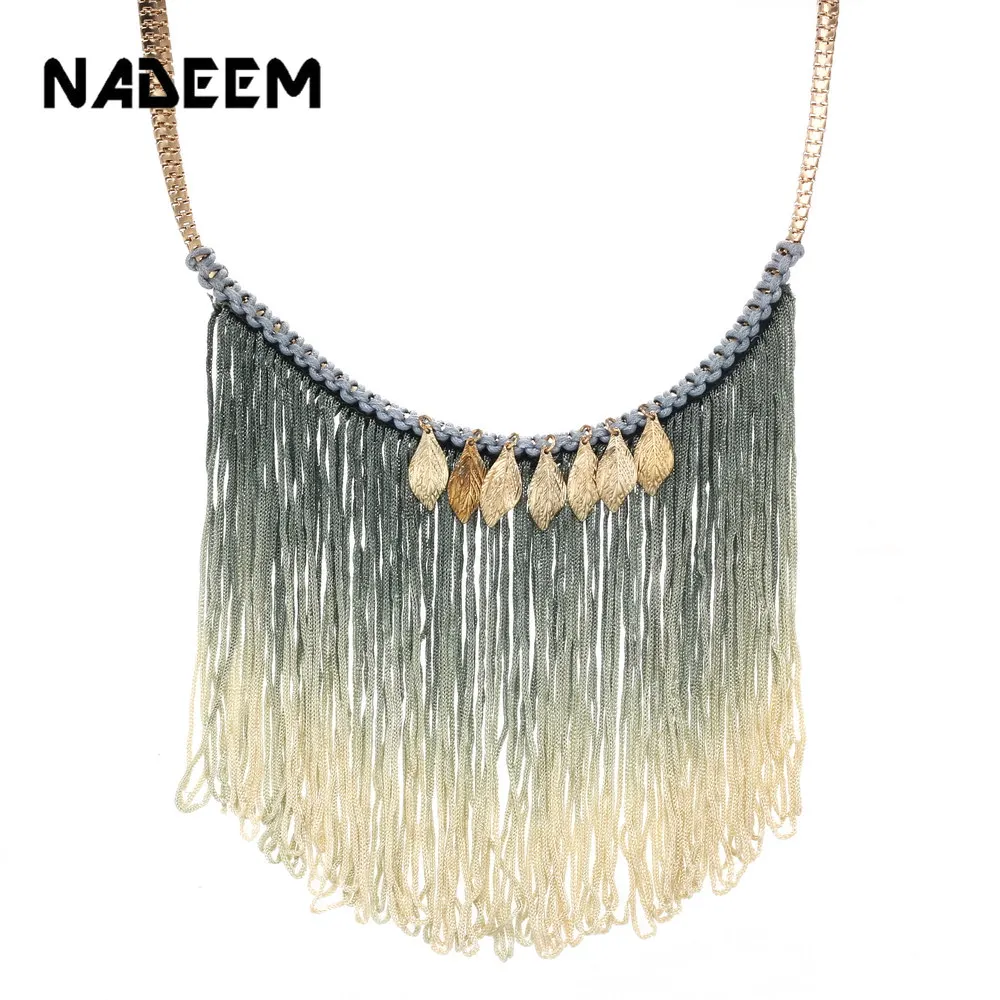 Женское Ожерелье NADEEM длинное ожерелье с кисточками в стиле бохо золотого цвета |