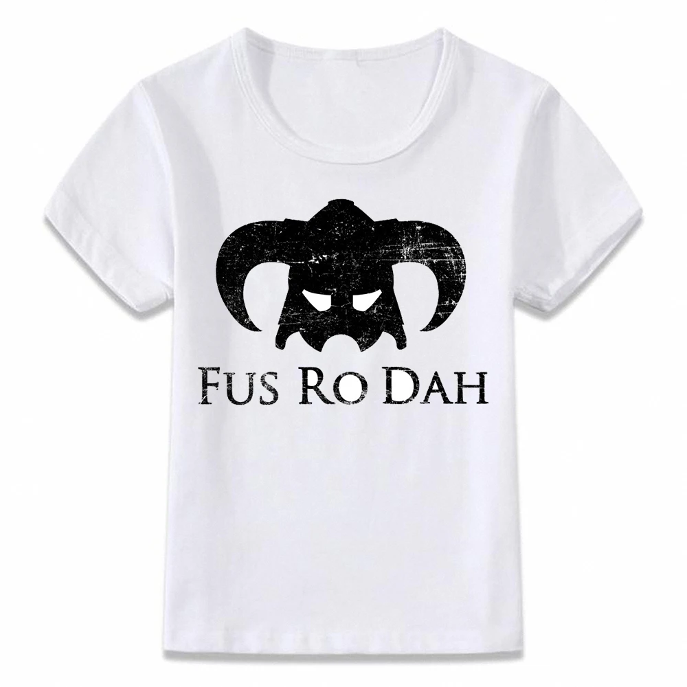 Детская одежда футболка Skyrim для детей старшего возраста со скролками и