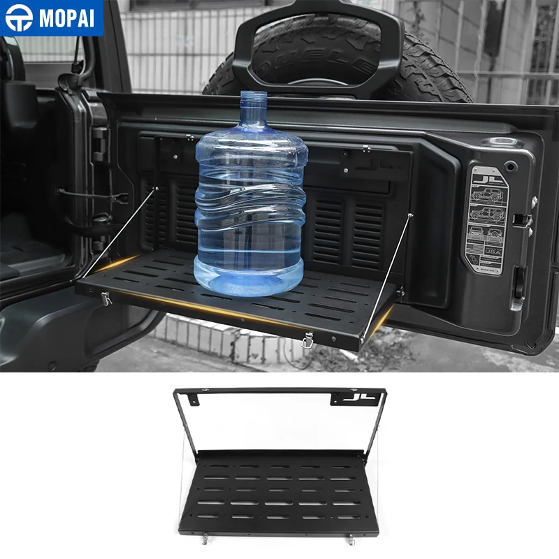 MOPAI задние стойки для Jeep Wrangler JL Металлическая Автомобильная задняя дверь багажника полка для хранения для Jeep JL Wrangler аксессуары