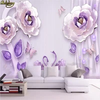 beibehang custom luxury european embossed flower peony wallpapers for living room tv background 3d mural wall papers home decor