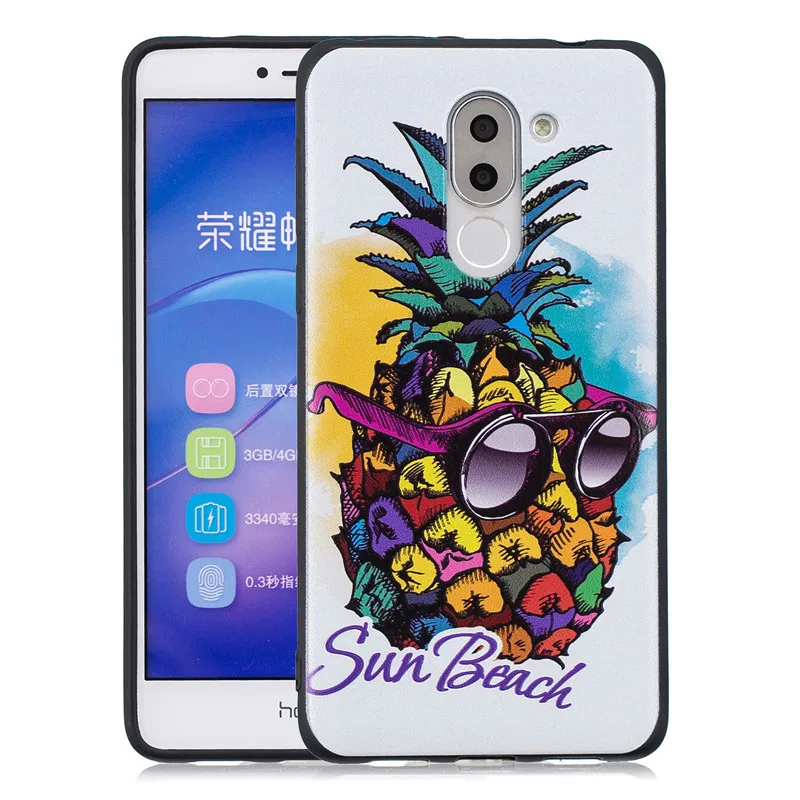 Мягкий ТПУ чехол для huawei GR5 2017 задняя крышка 3D рельефный милый мультфильм