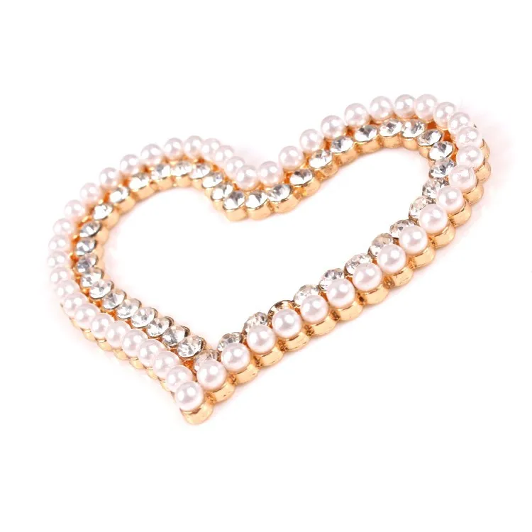 

6.3cm mobile phone shell DLY Heart Diamond Pearl manual alloy jewelry accessories accessories factory outlets