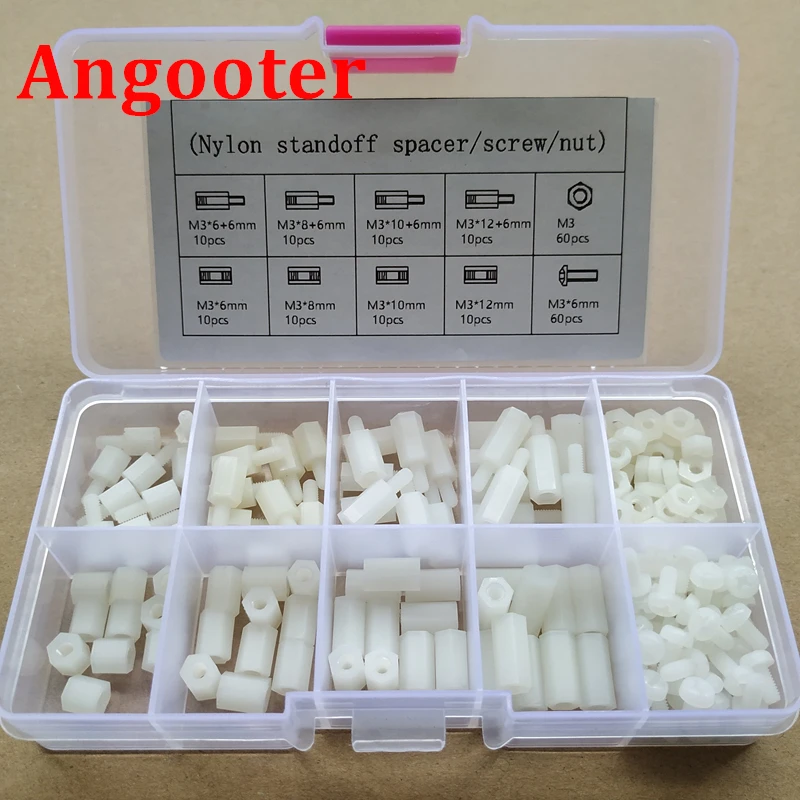 Нейлоновая стойка M2 M2.5 M3, 200 комплекты распорок гаек, пластиковые шаговые винты, набор смешанных винтов с резьбой, шестигранная стойка шт.