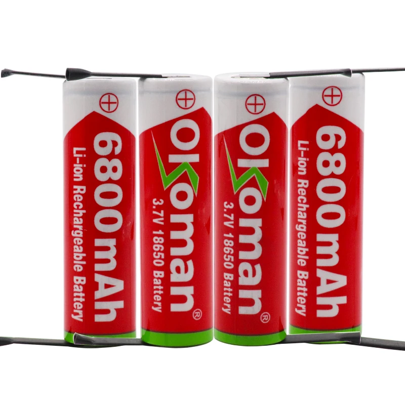 Новая Большая емкость 18650 3 7 V 6800mAh перезаряжаемая литиевая батарея для фонарика