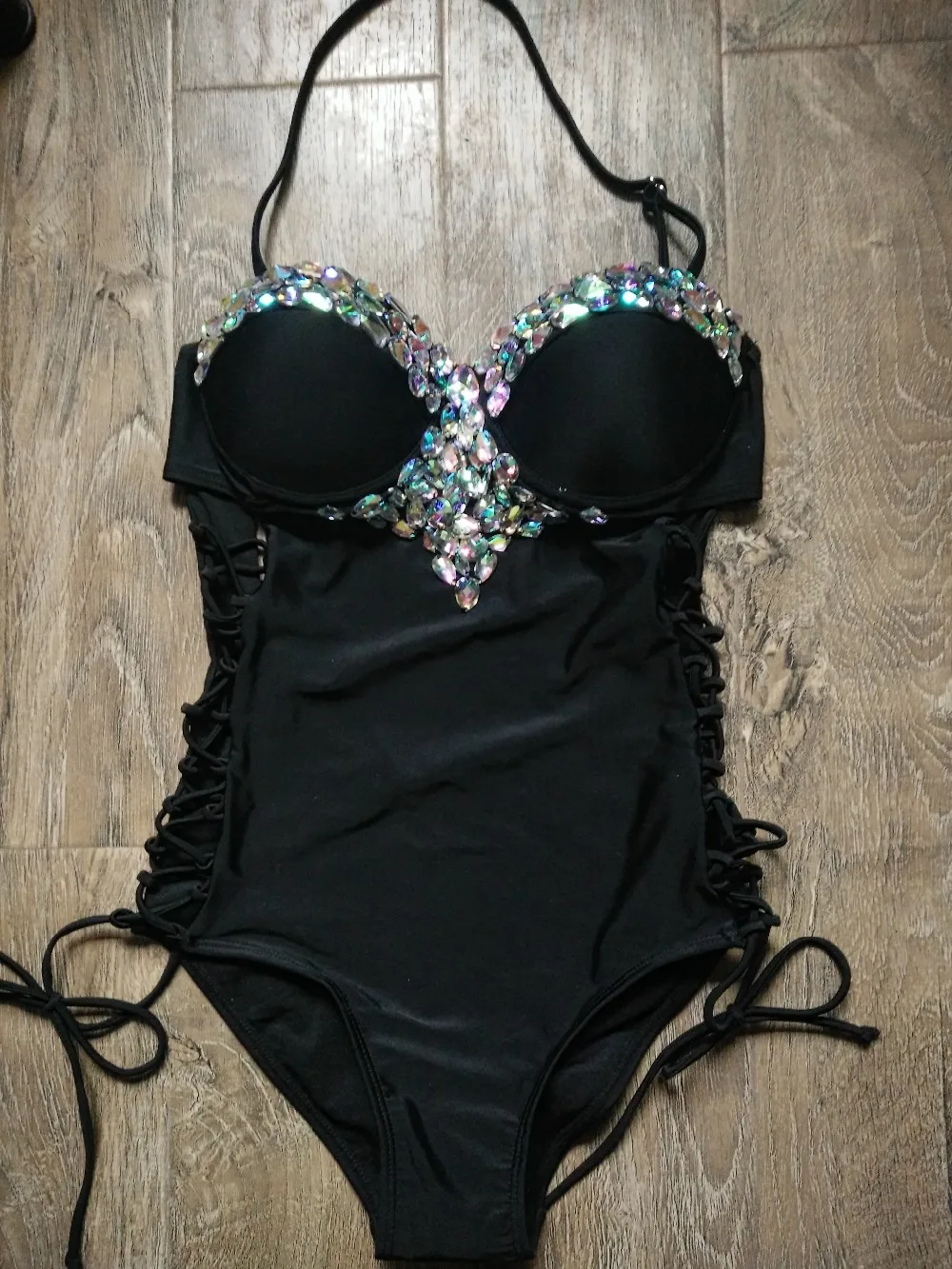 Лидер продаж 2017 бикини со стразами индивидуальный дизайн брендовый сексуальный