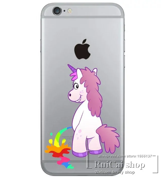 Супер милый Единорог Радужный чехол для Apple iphone X 4 4S 5 5S SE 5C 6 6S 7 8 Plus мягкие ТПУ чехлы