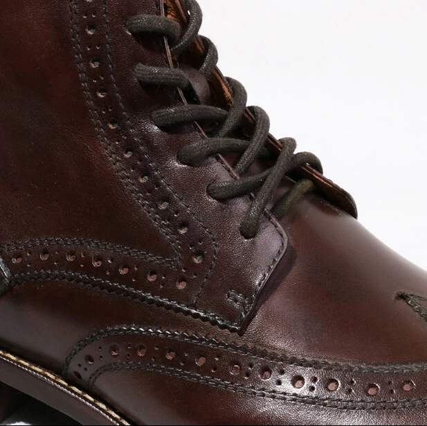 Осенне зимние мужские модные ботильоны в европейском стиле черные/коричневые