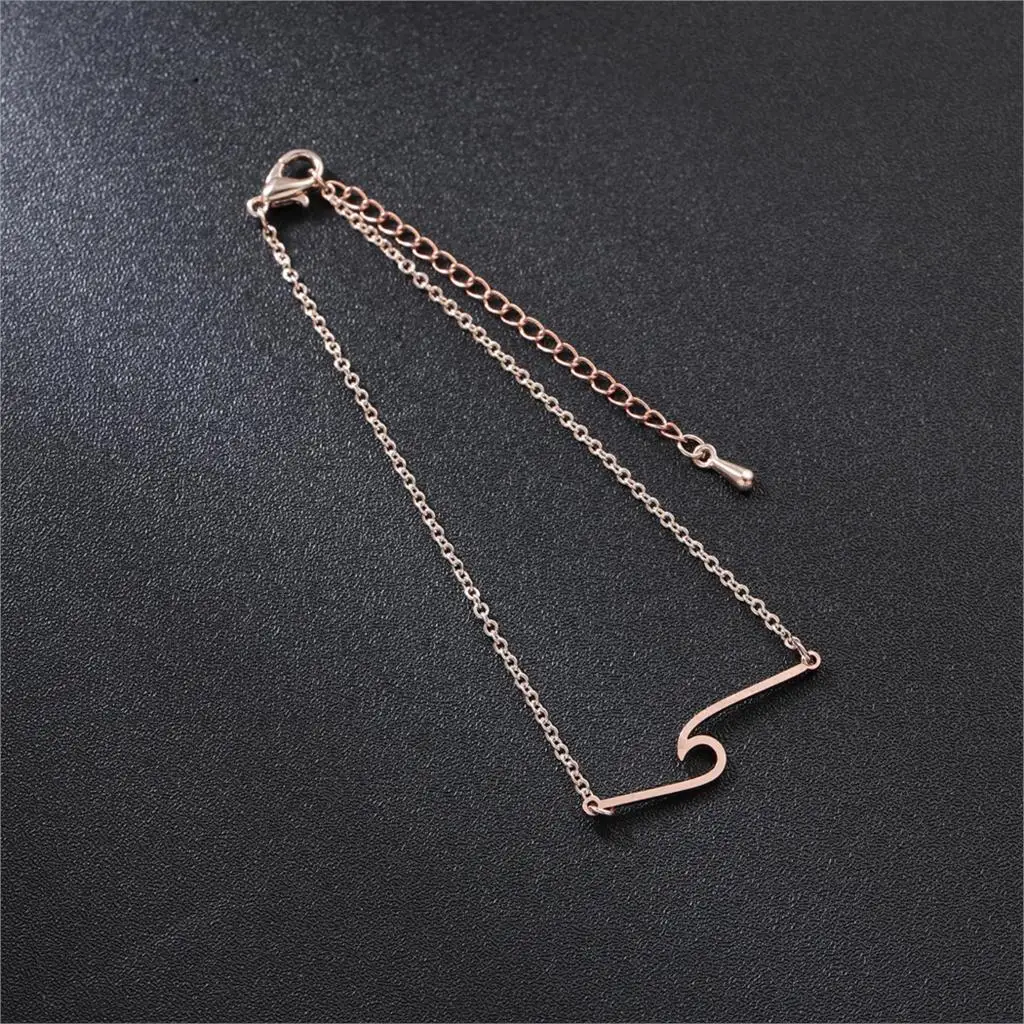 Женский браслет с волной Cxwind Простой из нержавеющей стали золотыми подвесками