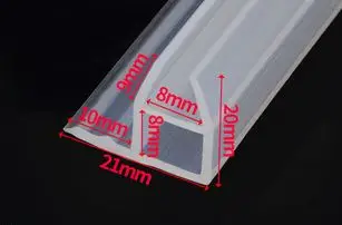 corner 8MM Высококачественная стеклянная дверная изоляция 5 M F U H, силиконовый резиновый для душа для дверей и окон в комнате уплотнение стекла, прокладка, прокладка для окон - Цвет: corner 8MM