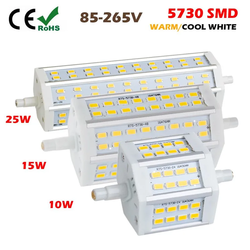 Светодиодный прожектор R7S 15 Вт 25 30 78 мм 118 189 SMD5730 светодиодный светильник r7s J189 J118 J78