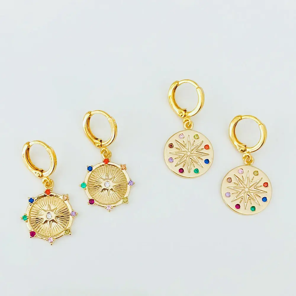 Серьги капельки с разноцветными радужными кристаллами starburst star Signet серьги