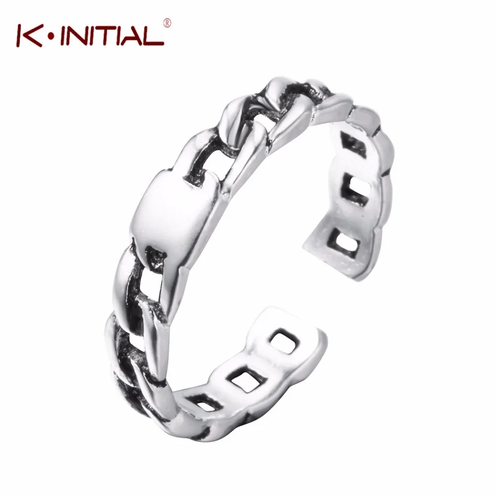 Kinitial Новый Тайский Серебряные ювелирные изделия Модные цепи Spinner Кольца для
