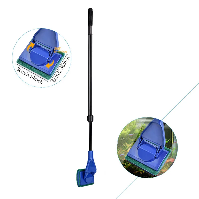 6 in 1 Aquarium Cleaning Kit Fish Tank Brush Glass Wiping Long Handle Tool | Дом и сад