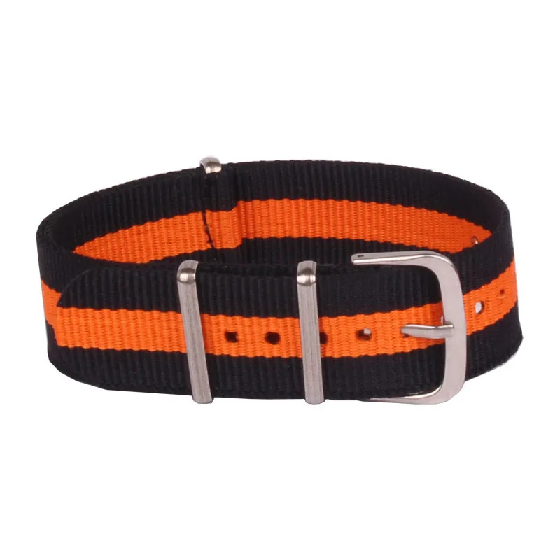 

20 mm Watchbands Mens Women Multi Color Black Orange Nato Fiber Woven Nylon Watch Strap Wristwatch Bands Buckle 20mm For watches