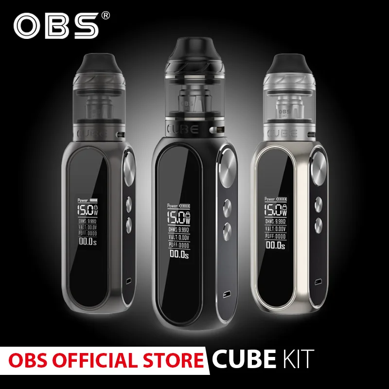 Оригинальный OBS CubeKit с сетчатым баком 3000 мАч 80 Вт Макс выход и 2 мл/4 мл CubeTank 0.2ohm
