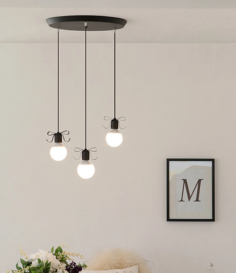 2020 сельская Подвесная лампа с бантом для ресторана романтическое красивое