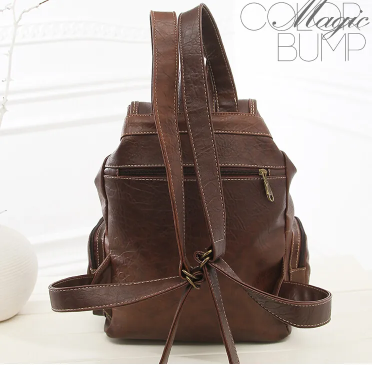 2020 высококачественный Женский винтажный рюкзак из искусственной кожи Женская