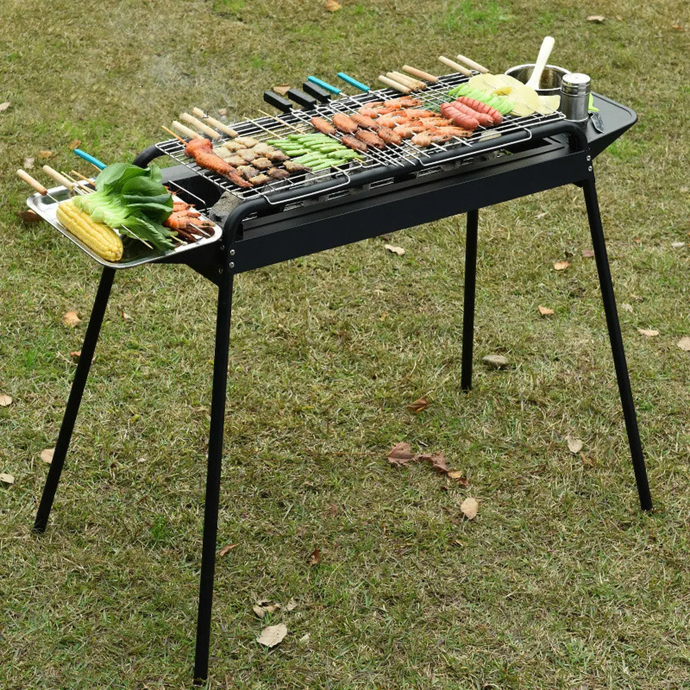 Уличная портативная стойка для барбекю более 5 человек бытовая печь на древесном