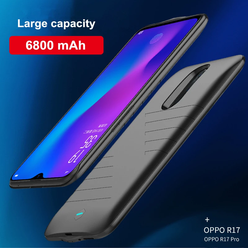 

Внешний аккумулятор на 6800 мА · ч, Ультратонкий чехол для OPPO R17 R17 Pro