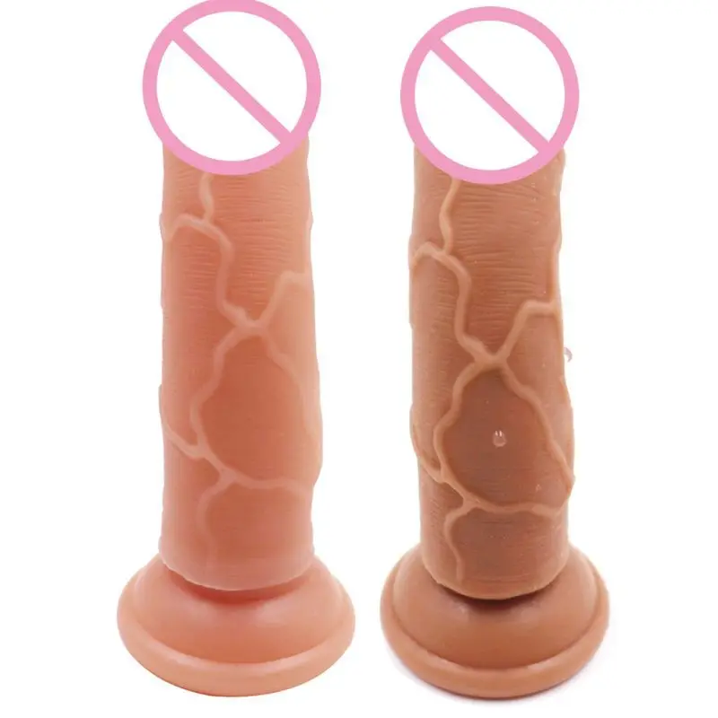 Двойной плотности реалистичный фаллоимитатор с присоской Ультра мягкий