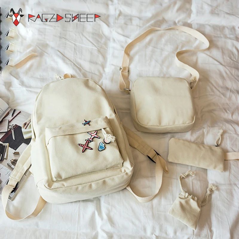 4 шт./компл. женские холщовые рюкзаки в Корейском стиле|schoolbags for teenagers girls|schoolbags