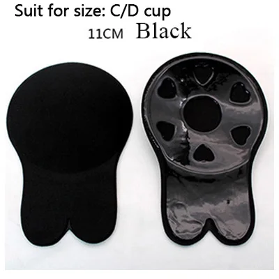 Black 11cm 1 пара, Женский самоклеющийся бюстгальтер пуш-ап, укороченный топ, силиконовый чехол на соски, наклейки, Женский невидимый бюстгальтер без бретелек - Цвет: Black 11cm