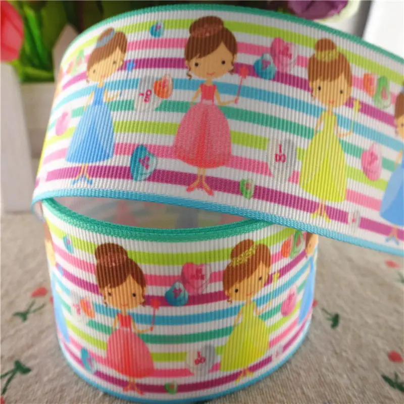6 18091908, " 25 мм, 1-1/2" 38 мм, 5 ярдов мультфильм печатных grosgrain ленты DIY волос Луки материалы ручной работы - Цвет: 6