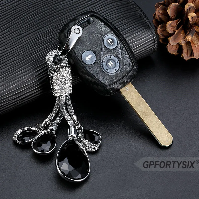 Углеродное волокно силиконовый чехол для ключей от машины брелок HONDA Accord CRV Pilot Fit