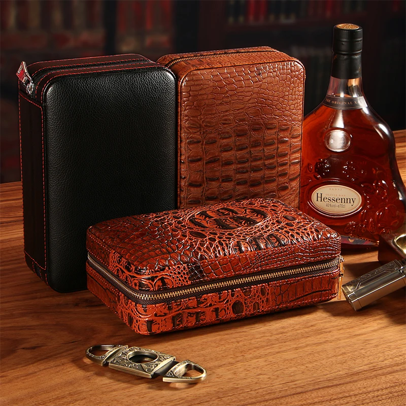 Кожаный чехол для сигары из кедра и дерева путешествий Humidor Cohiba портативный набор