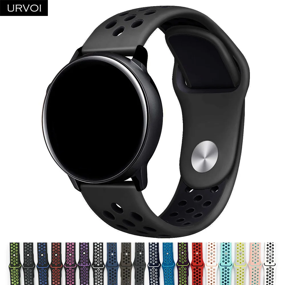 URVOI для Galaxy Watch Active/42/46 мм gear sport Силиконовый ремешок быстроразъемные контакты мягкий сменный 22 мм/20 мм