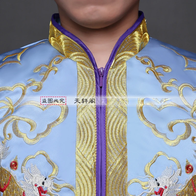Chinese traditional wedding Uniform Man Clothing groom Gown Robe Show Cosplay Prince Blue Suits Traditional young master Costume |